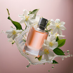 centre de remise en forme, beauté, flacon, fleur, fleur, aromathérapie, baigner, huile, soin, parfum, arôme, fleur, blanc,  rose,  corps, bien-être, santé, cosmétique, détente, orchidéeGenerated image