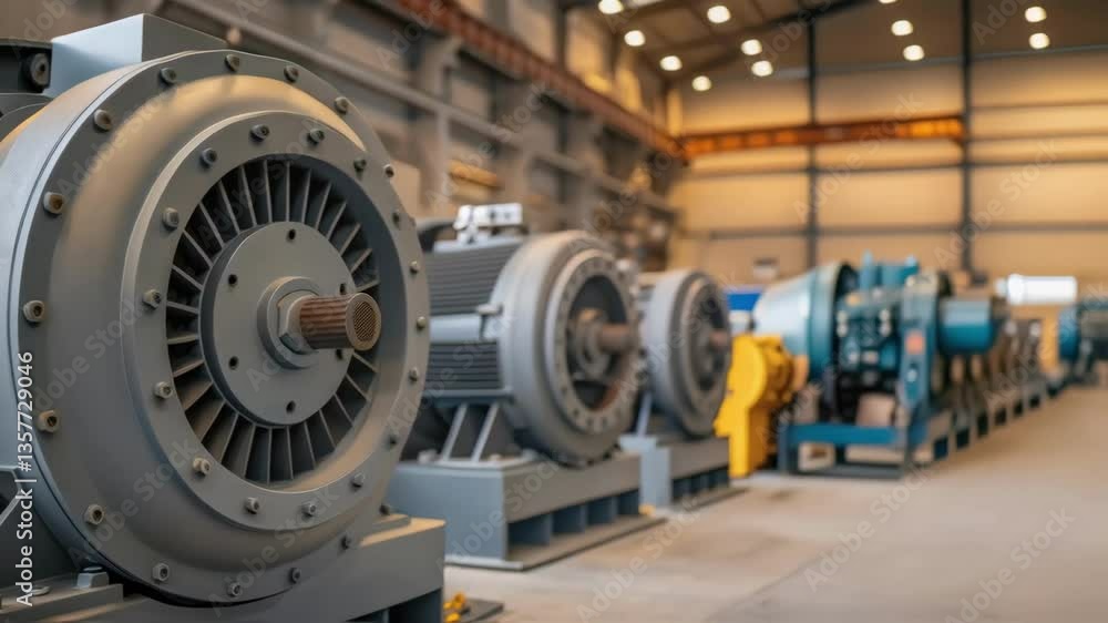 Poster a of large centrifugal fans gears and motors captured in medium closeup to emphasize the heavy machi