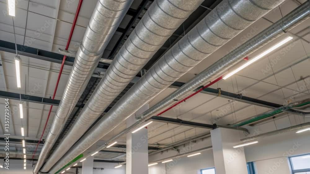 Poster A portion of an advanced heating duct system showcasing precisionengineered joints and insulation designed to optimize energy efficiency.