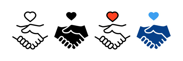 Holding Hands Icon Set Multiple Style Collection