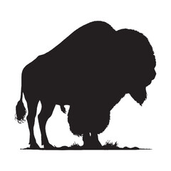 Bison Silhouette Vector - Traditional Ranch-Themed Wildlife Icon for Digital Art - Bison Vector - Bison Icon - Bison Illustration

