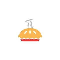 Pie cake logo and icon design template