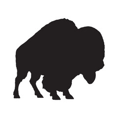 Bison Silhouette Vector - Unique Black and White Buffalo Symbol for Digital Use - Bison Vector - Bison Icon - Bison Illustration

