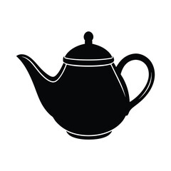 White ceramic teapot and cup isolated on white background