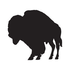 Bison Silhouette Vector - Traditional American Buffalo Artwork for Retro-Themed Designs - Bison Vector - Bison Icon - Bison Illustration

