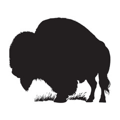 Bison Silhouette Vector - Western Ranch Animal Symbol with a Bold and Unique Design - Bison Vector - Bison Icon - Bison Illustration

