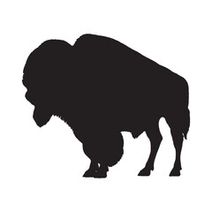 Bison Silhouette Vector - Premium Quality Buffalo Icon for Western-Themed Graphics - Bison Vector - Bison Icon - Bison Illustration

