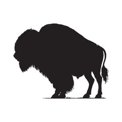 Bison Silhouette Vector - Majestic Wildlife Symbol in Black and White Design - Bison Vector - Bison Icon - Bison Illustration

