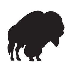 Bison Silhouette Vector - Classic American Prairie Animal Artwork for Logos and Branding - Bison Vector - Bison Icon - Bison Illustration

