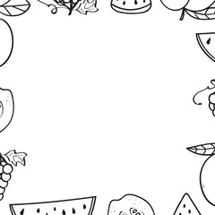 fruits and berries decorative frame in vector