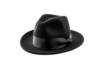 A black hat Isolated on White and Transparent Background PNG Image.