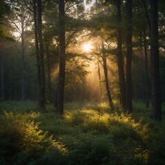 sunrise in the forest