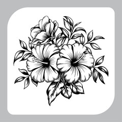Tropical Bloom Artistic Sketch