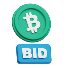 bitcoin cash crypto 3d icon isolated on the transparent background