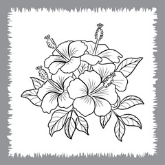 Detailed Tropical Flower Sketch