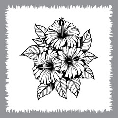 Minimalist Hibiscus Flower Drawing