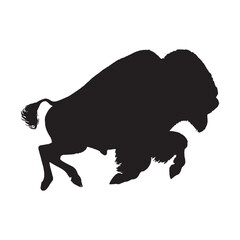 Running Bison Silhouette Vector - Majestic Plains Animal Artwork for Designers - Bison Vector - Bison Icon - Bison Illustration

