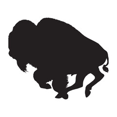 Running Bison Silhouette Vector - Traditional American Buffalo Art - Bison Vector - Bison Icon - Bison Illustration

