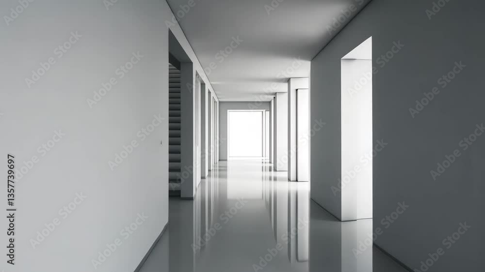 Poster modern clean architecture floor plan with abstract features generative ai
