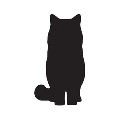 Cat Silhouette Vector - Trendy Digital Feline Illustration - Cat Vector - Cat Icon - Cat Illustration

