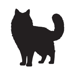 Cat Silhouette Vector - Modern Domestic Animal Graphic - Cat Vector - Cat Icon - Cat Illustration

