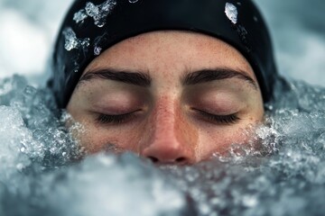 Cinematic close-up of focused athlete in water for sports inspiration and motivation