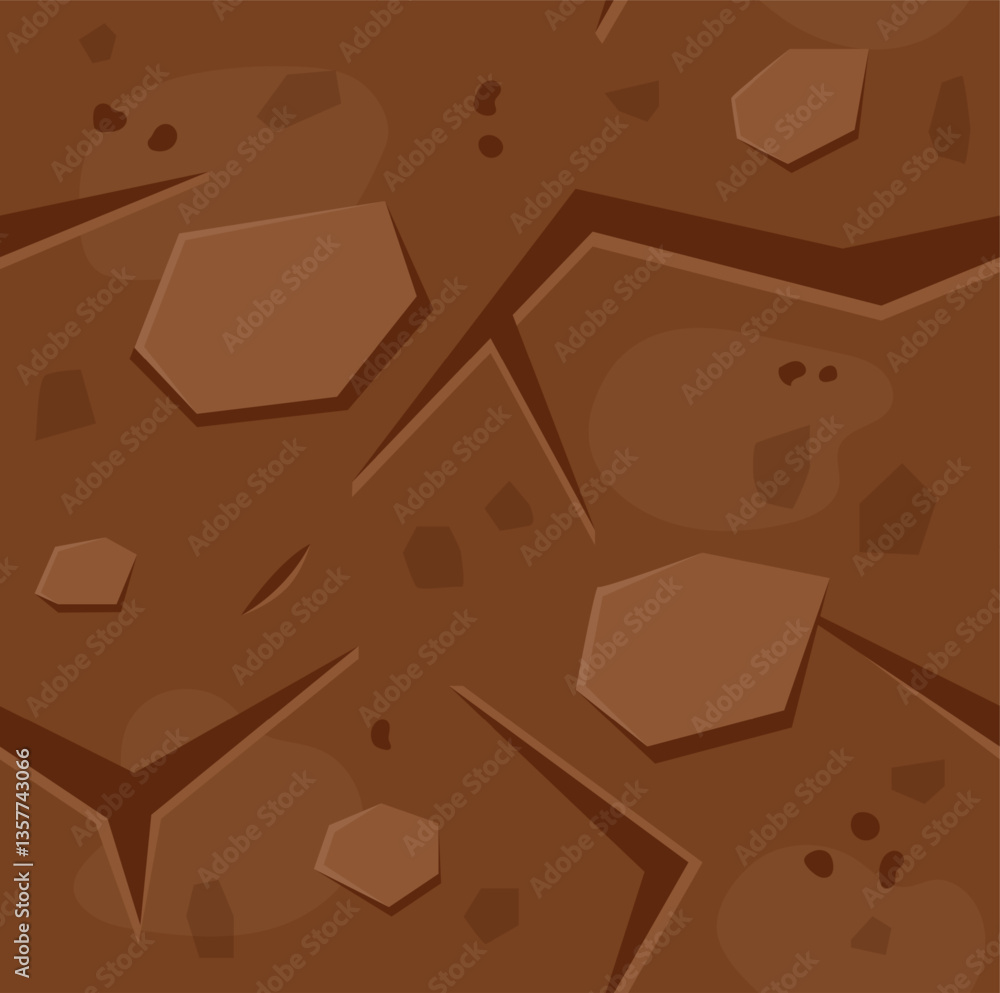Aufkleber seamless cartoon game ground texture forming a repeating pattern, representing a stylized surface wi