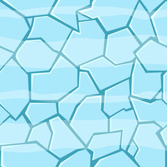 Seamless vector illustration representing a cracked ice surface, forming a repeating pattern ideal for video game level design or as a decorative background