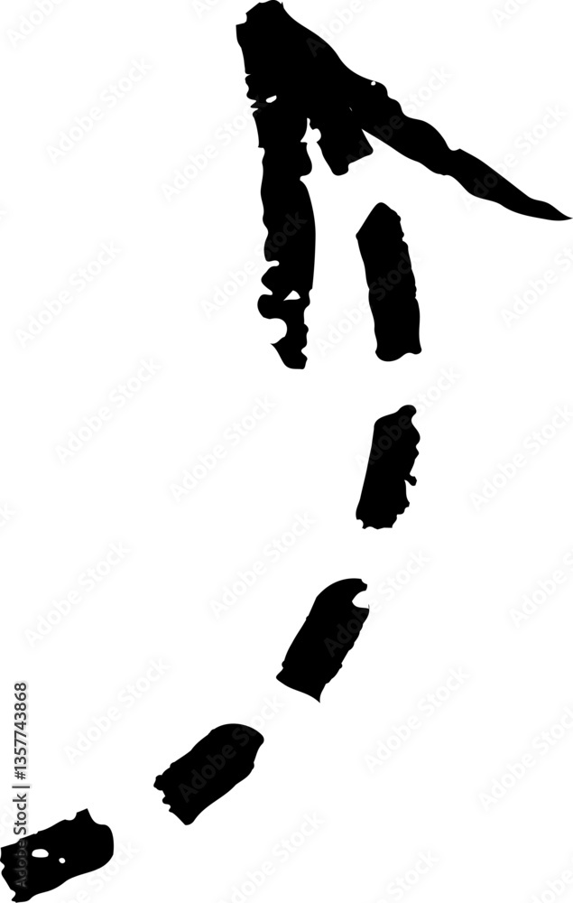 Poster black vector chalk sketch arrow pointing up and to the right, isolated on white background, with a r