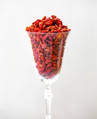 The goji berry, also known as wolfberry pinyin, is the sweet fruit of Lycium barbarum or Lycium...