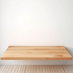 An Elegant Wooden Table Designed Perfectly for Any Contemporary Modern Living Space. Minimalistic furniture. Copy space for your design. Good for mockup