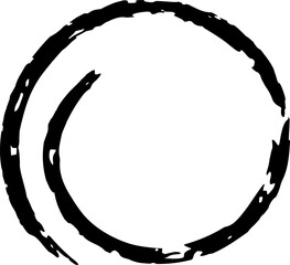 Obraz premium Hand drawn double circle with visible imperfections, created using thick black ink on a white background, emphasizing concepts of craftsmanship and authenticity