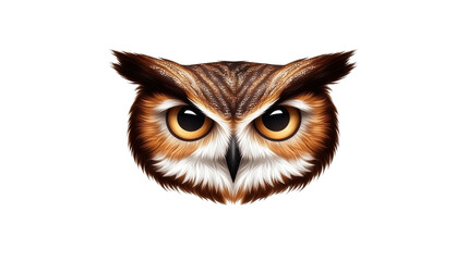 Fototapeta premium Brown and Orange Owl Portrait Pixel Art on Black Background
