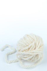 Knitting yarn isolated on a white background. white.