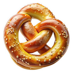 A delicious, freshly baked soft pretzel topped with coarse salt and presented in an elegant twist.