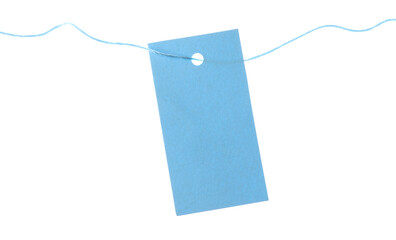 Blank tag with string isolated on white