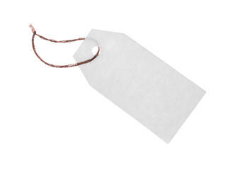 Blank tag with string isolated on white