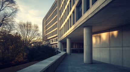 A modern FBI headquarters building with a minimalist design and fortified exterior