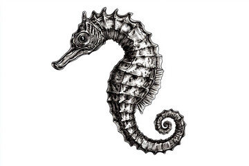 Underwater wonders depict a detailed seahorse illustration showcasing intricate features and unique shape against a simple background Generative AI