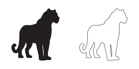 Wild Animal Leopard Icon - Jungle Predator Silhouette Vector - Leopard Vector - Leopard Illustration

