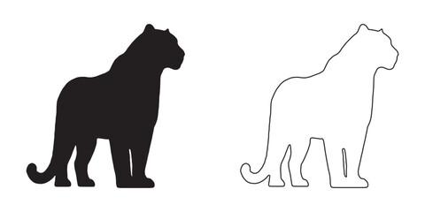 Black and White Leopard Silhouette - Simple Wildlife Vector - Leopard Vector - Leopard Icon - Leopard Illustration

