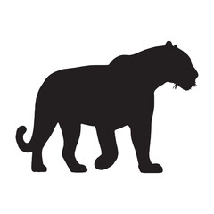 Jungle Predator Leopard Silhouette - Roaring Animal Vector - Leopard Vector - Leopard Icon - Leopard Illustration

