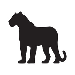 Obraz premium Roaring Leopard Silhouette - Fierce Predator Vector - Leopard Vector - Leopard Icon - Leopard Illustration