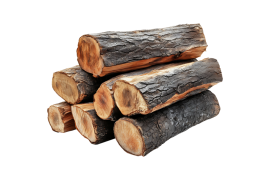Camp Fire logs Isolated on White and Transparent Background PNG Image.