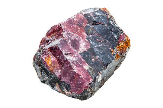Colored mineral stone Isolated on White and Transparent Background PNG Image.