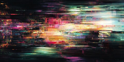 Abstract Digital Art with Glitch Effect