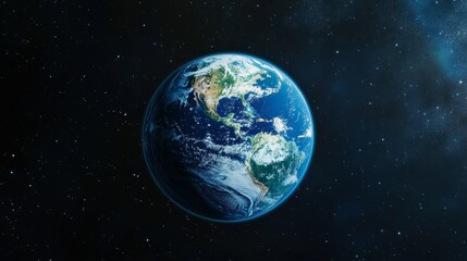 Obraz premium View from space on planet Earth global social, information network across globe
