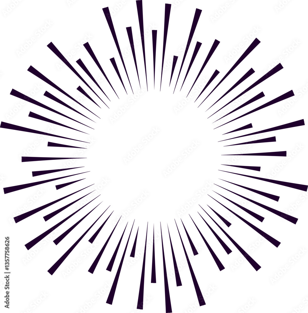 Poster radial lines radiating outward create a captivating circular halftone effect, expanding from the cen
