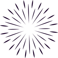 Obraz premium Hand drawn radial lines are radiating from the center creating a dynamic starburst or sunburst effect, perfect for backgrounds, logos, and design elements