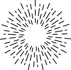 Fototapeta premium Sunburst design element radiating outwards from the center with short lines, creating a dynamic and energetic visual effect, ideal for graphic design projects